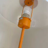 Mushroom lamp vintage metal lacquered orange and plastic
