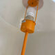 Mushroom lamp vintage metal lacquered orange and plastic