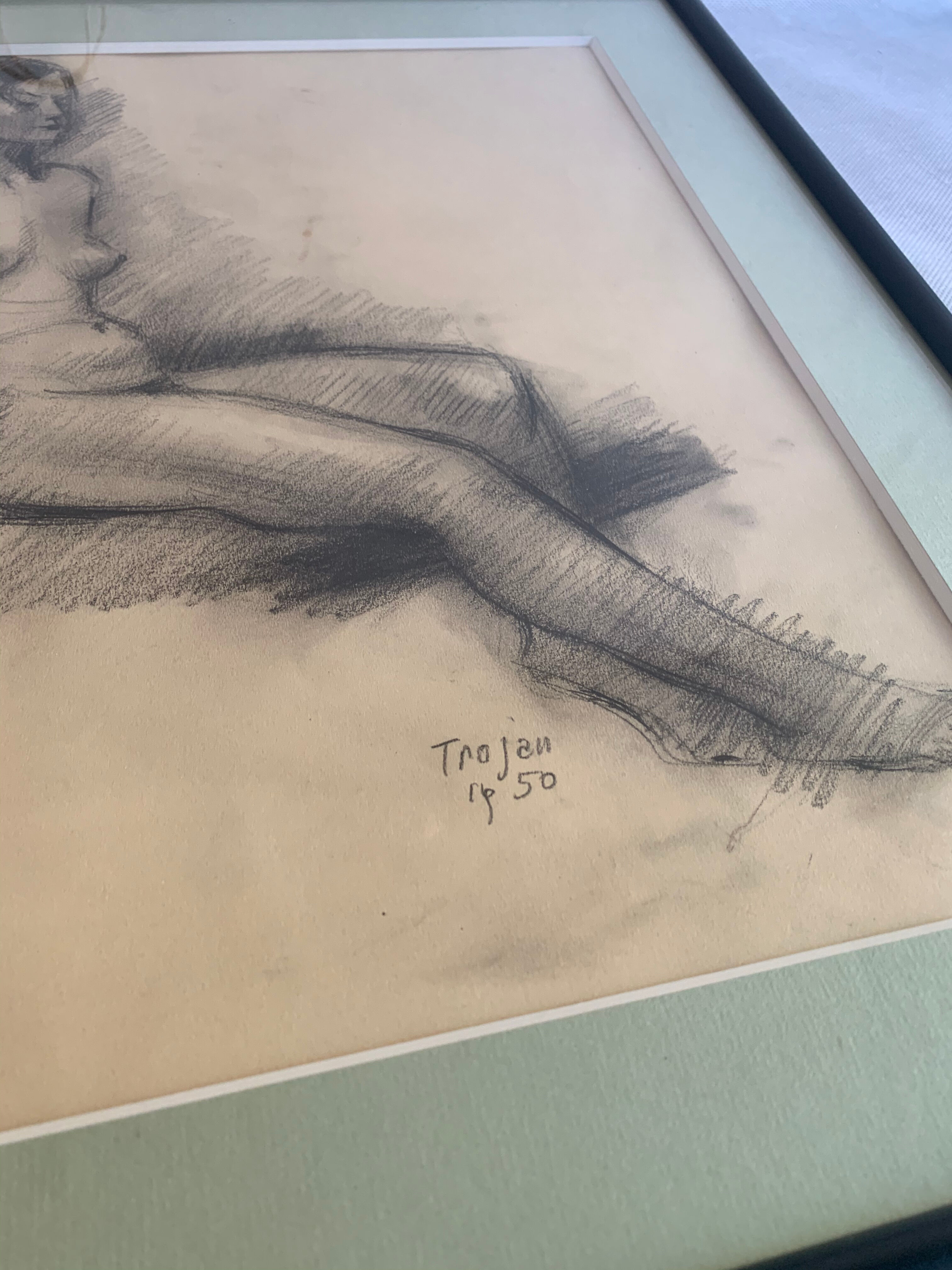 Drawing "Female nude", 1950