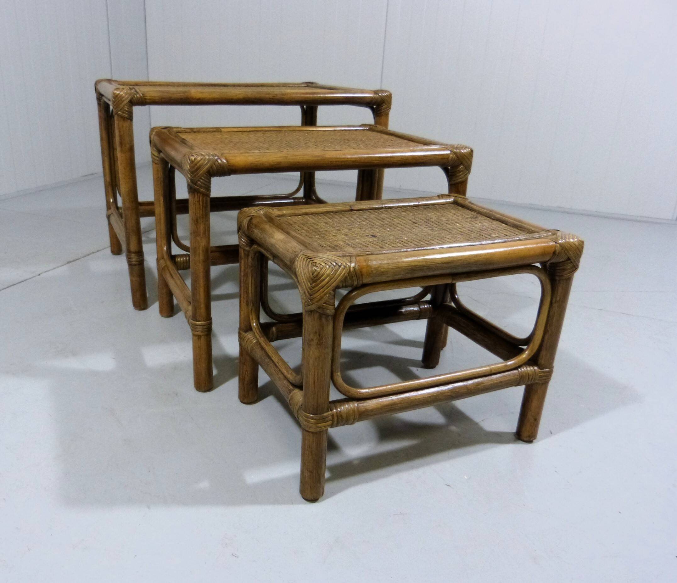 Rattan nesting tables 1970’s