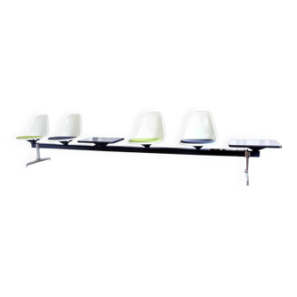 Banc Eames 4 places Edition Vitra 1970 Fibre de verre