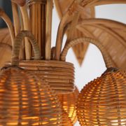 Lustre « cocotier/palmier » en rotin