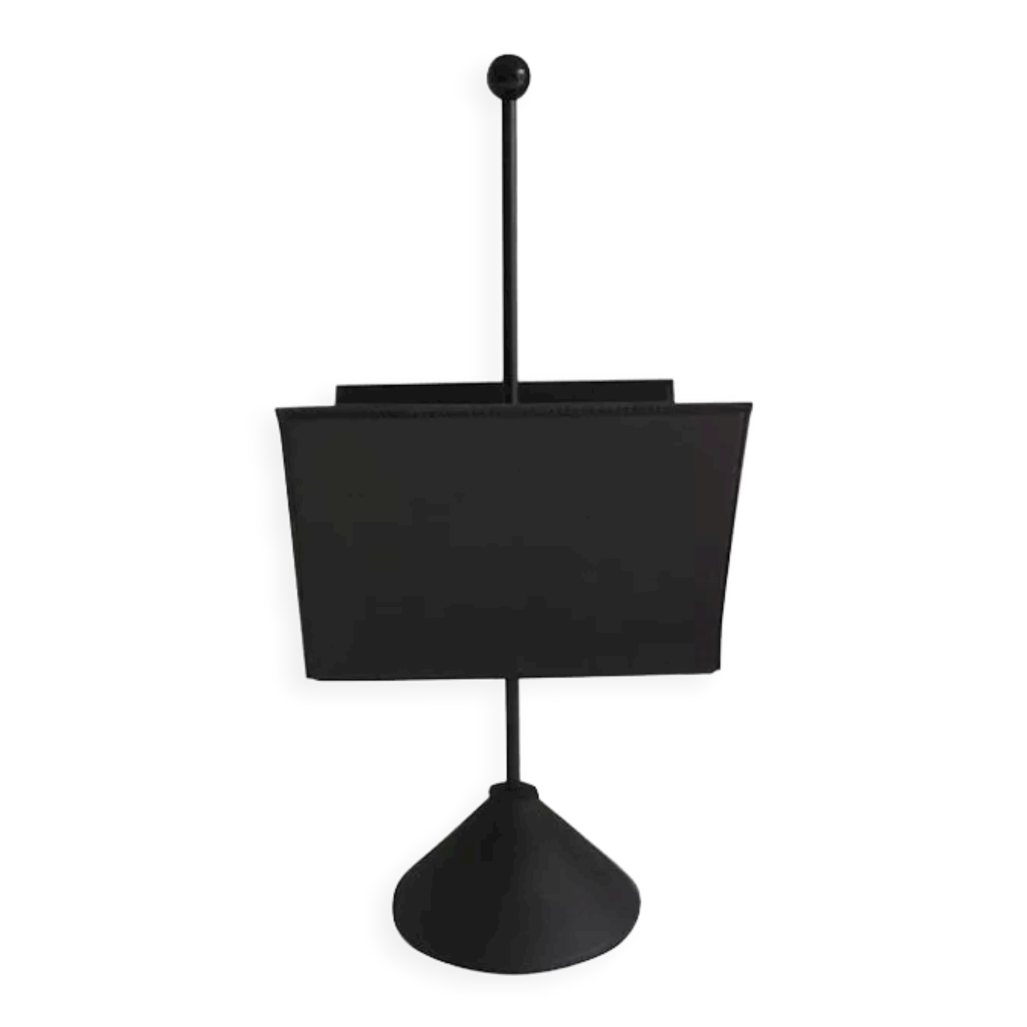 Minimalist Black Italian Magazine Rack by Porada Arredi, 1980s
