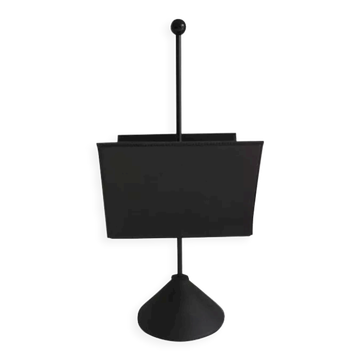 Minimalist Black Italian Magazine Rack by Porada Arredi, 1980s