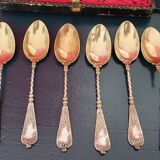 6 silver and vermeil spoons