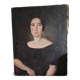 Large oil on canvas 19th century woman