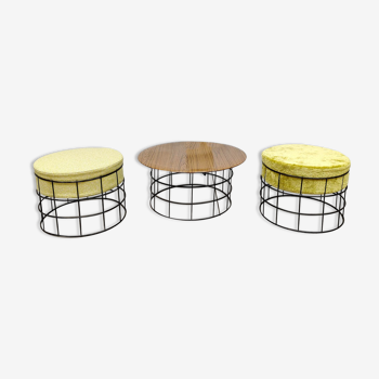 Vintage danish design wire coffee table stools Verner Panton