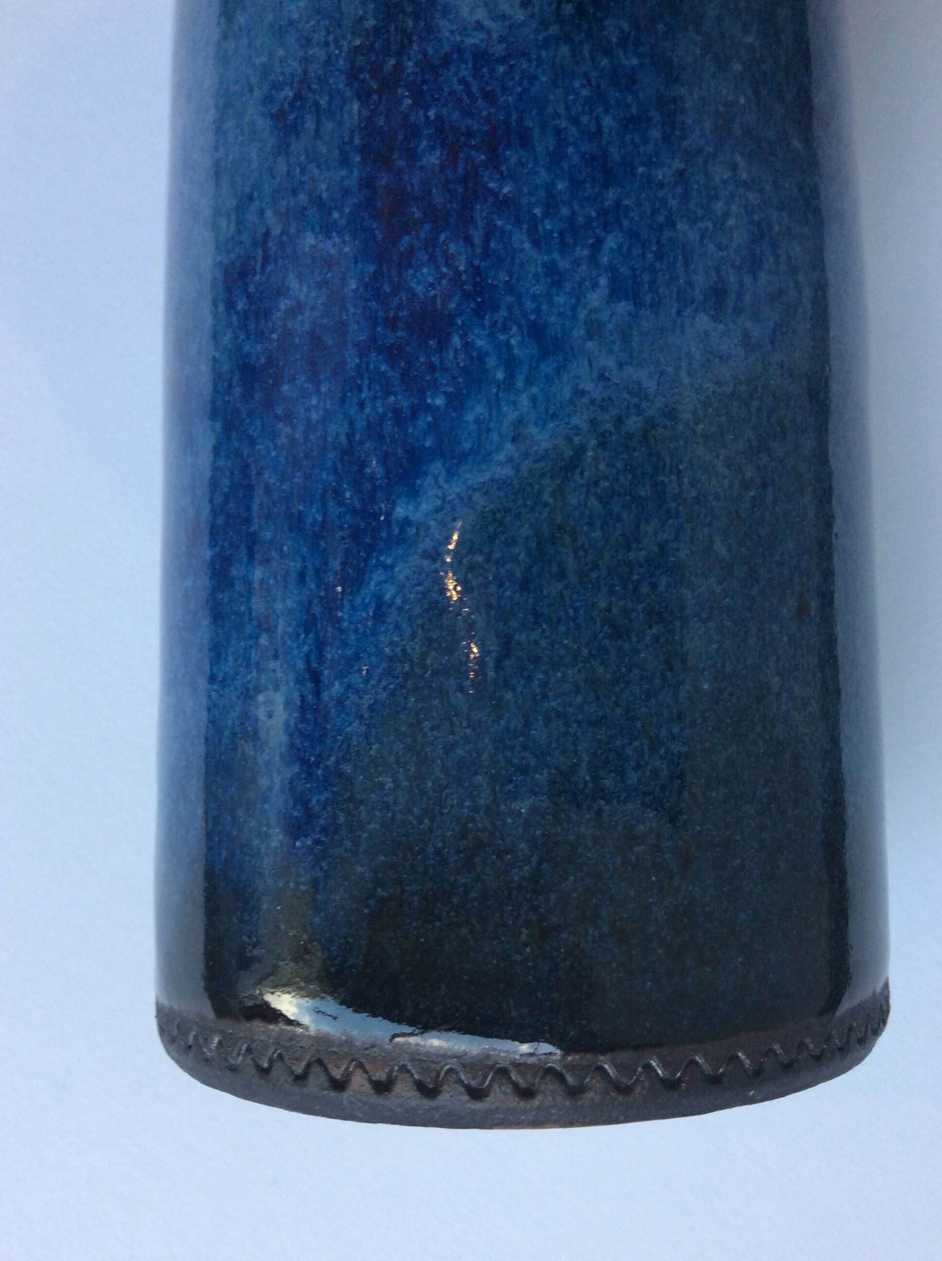 Japanese blue roll vase