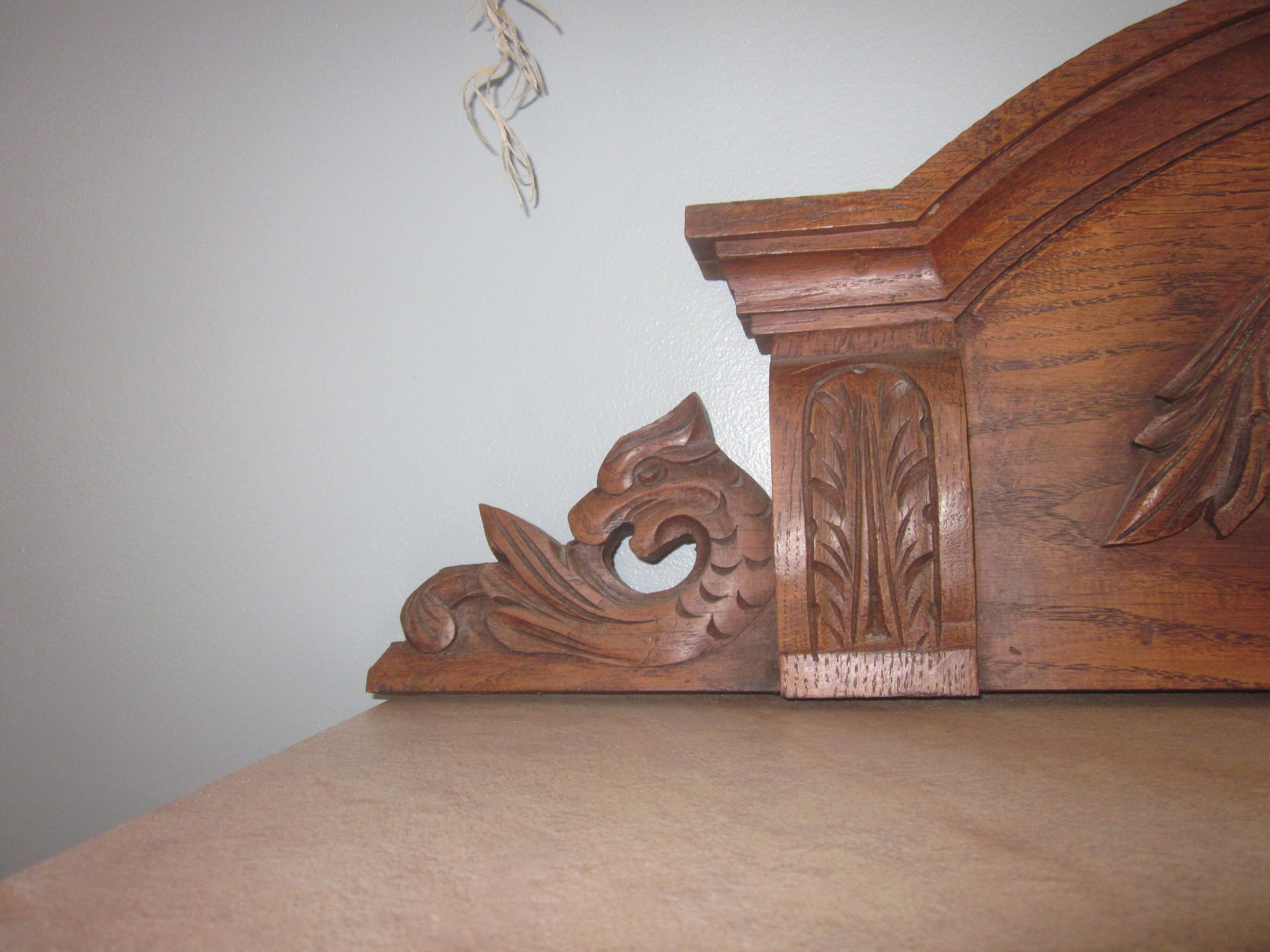 Old pediment in chene