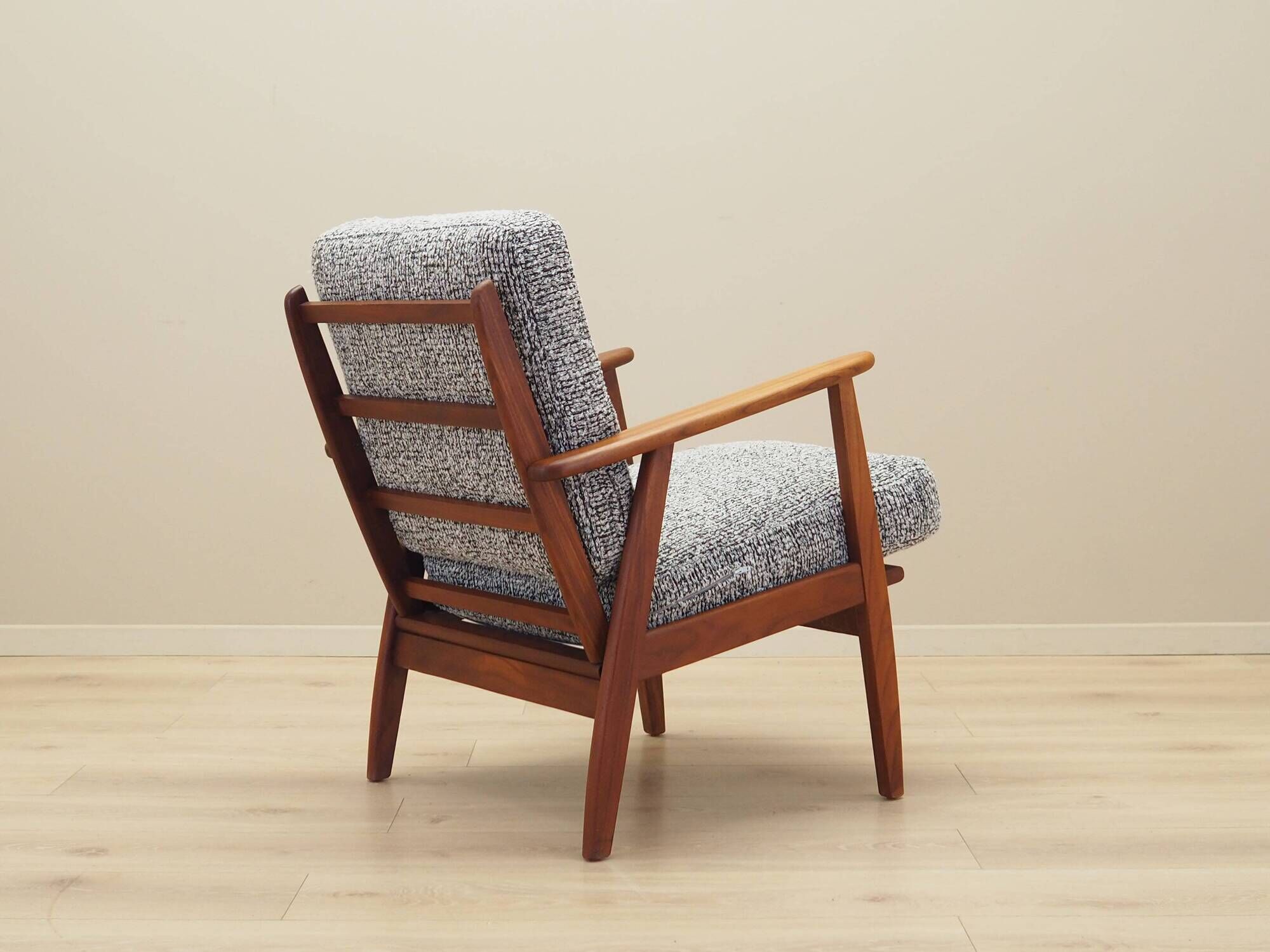 Danish armchair in wood and fabric, 1970s