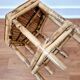 Vintage bamboo stool, plant stand