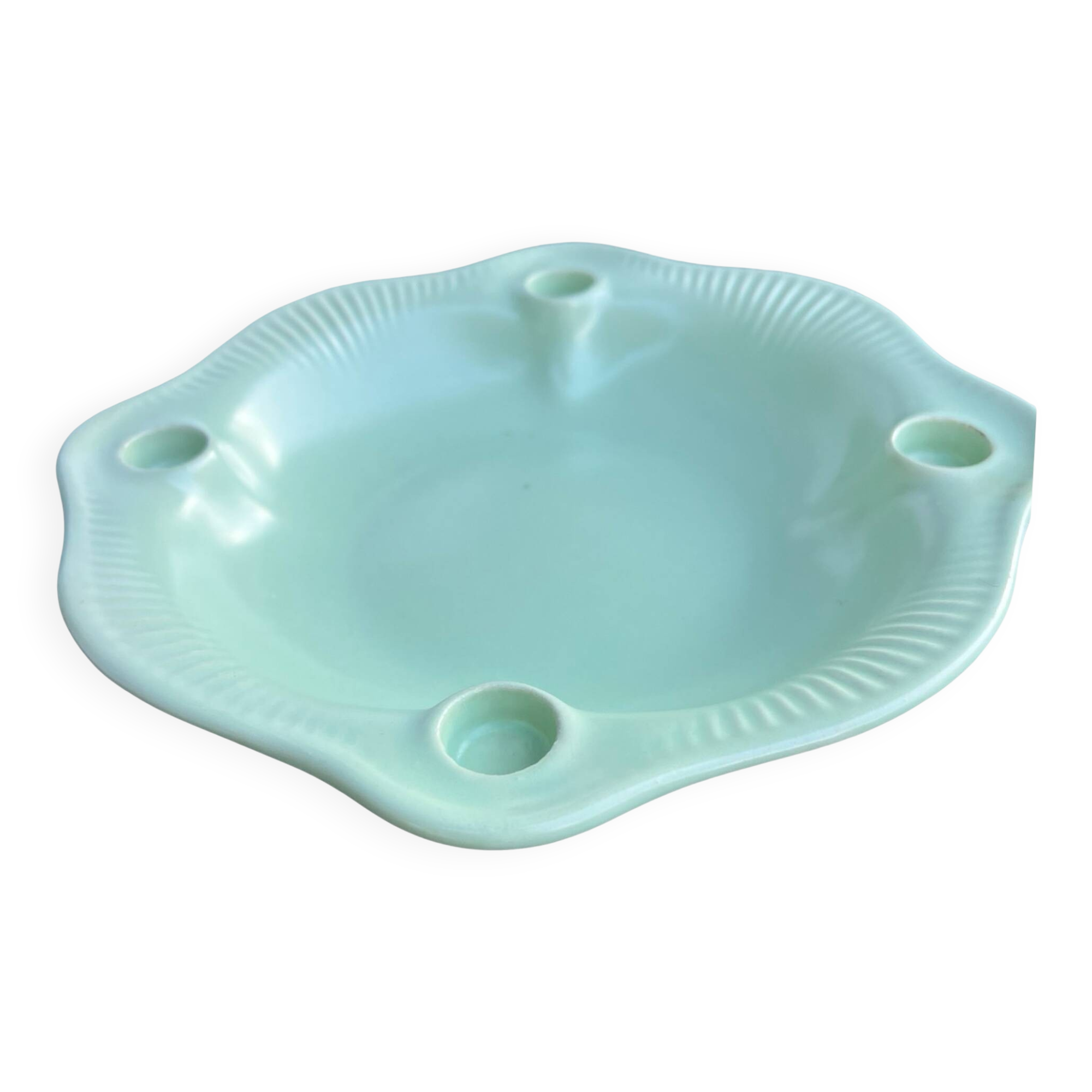 Ceramic Advent Plate/Candle Holder, Jasba, Germany 1960s | Mint Green
