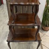 Set of 3 rustic nesting coffee tables in Louis XV style from 1950.
