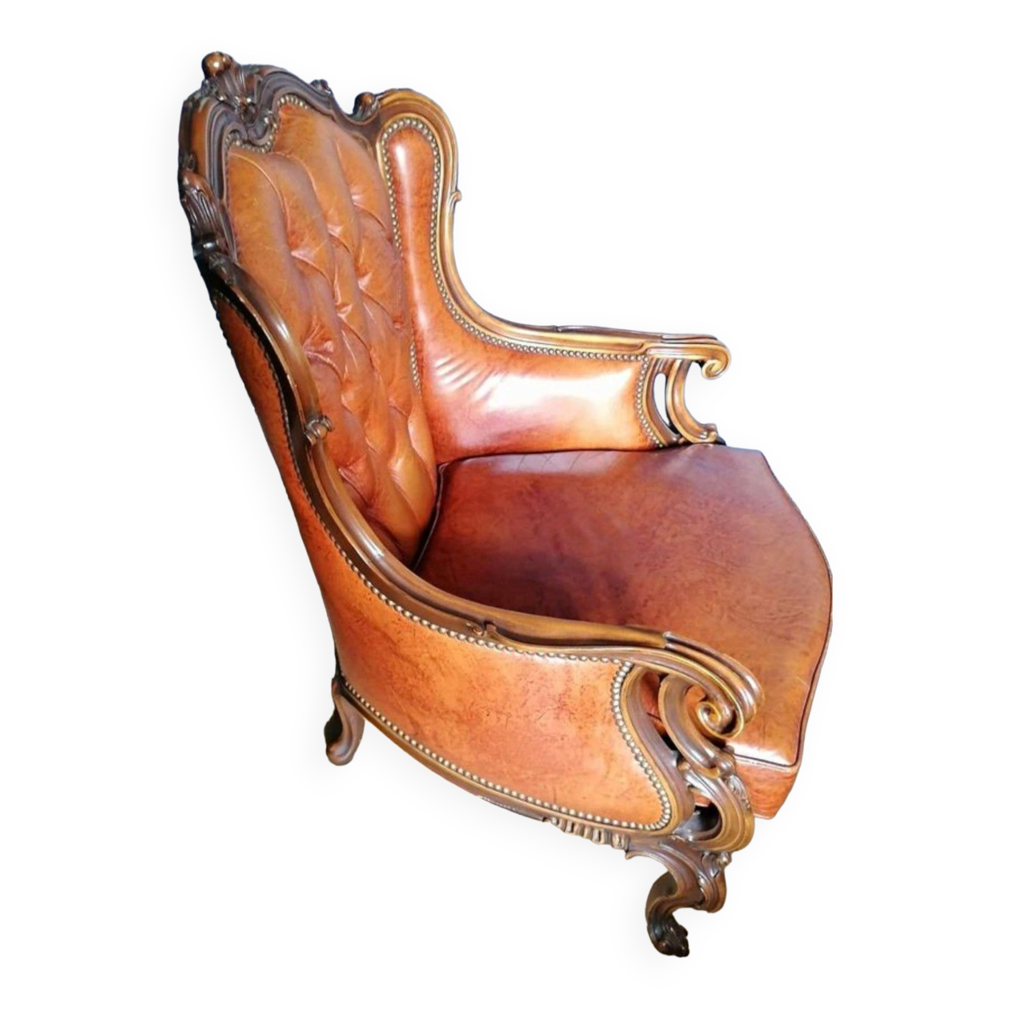 Vintage earchair "Chesterfield" leather