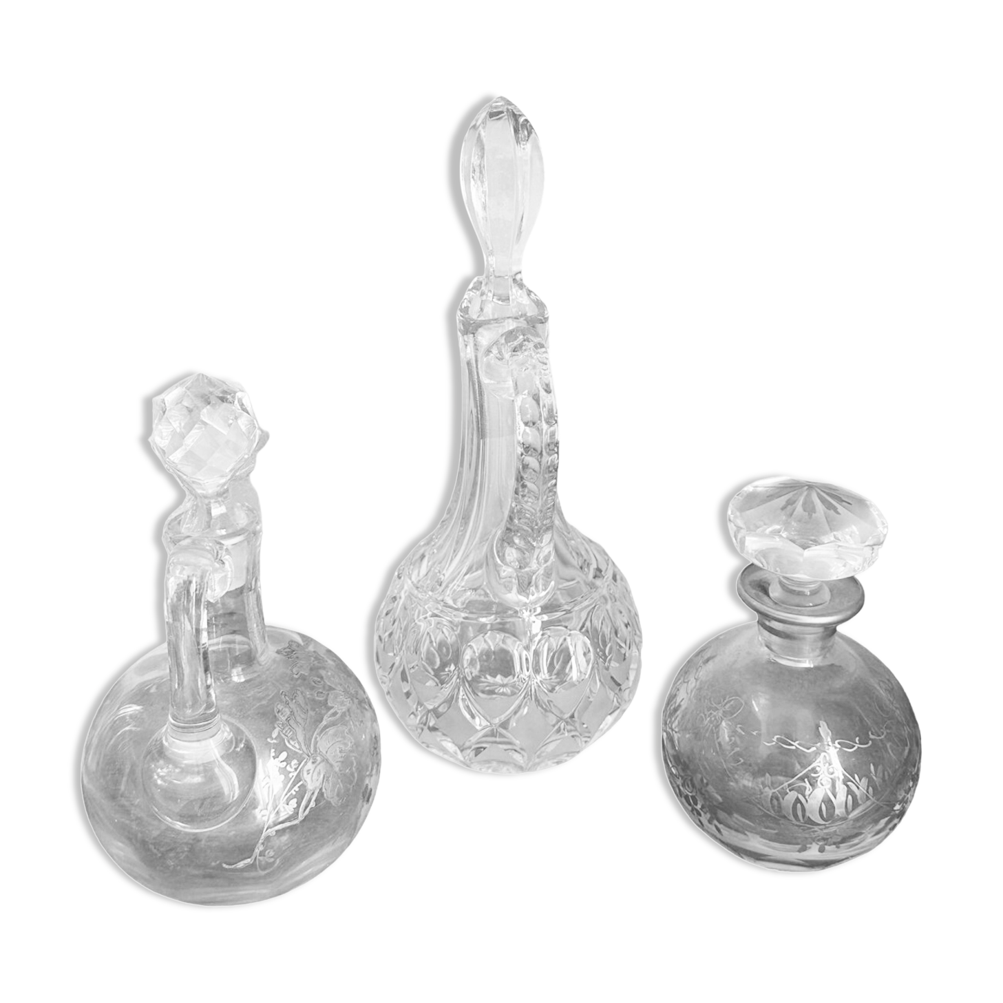 Lot of antique decanter