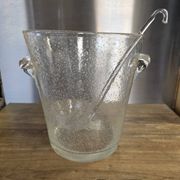 Grand seau à champagne / rafraîchisseur et sa louche Verre bullé Biot