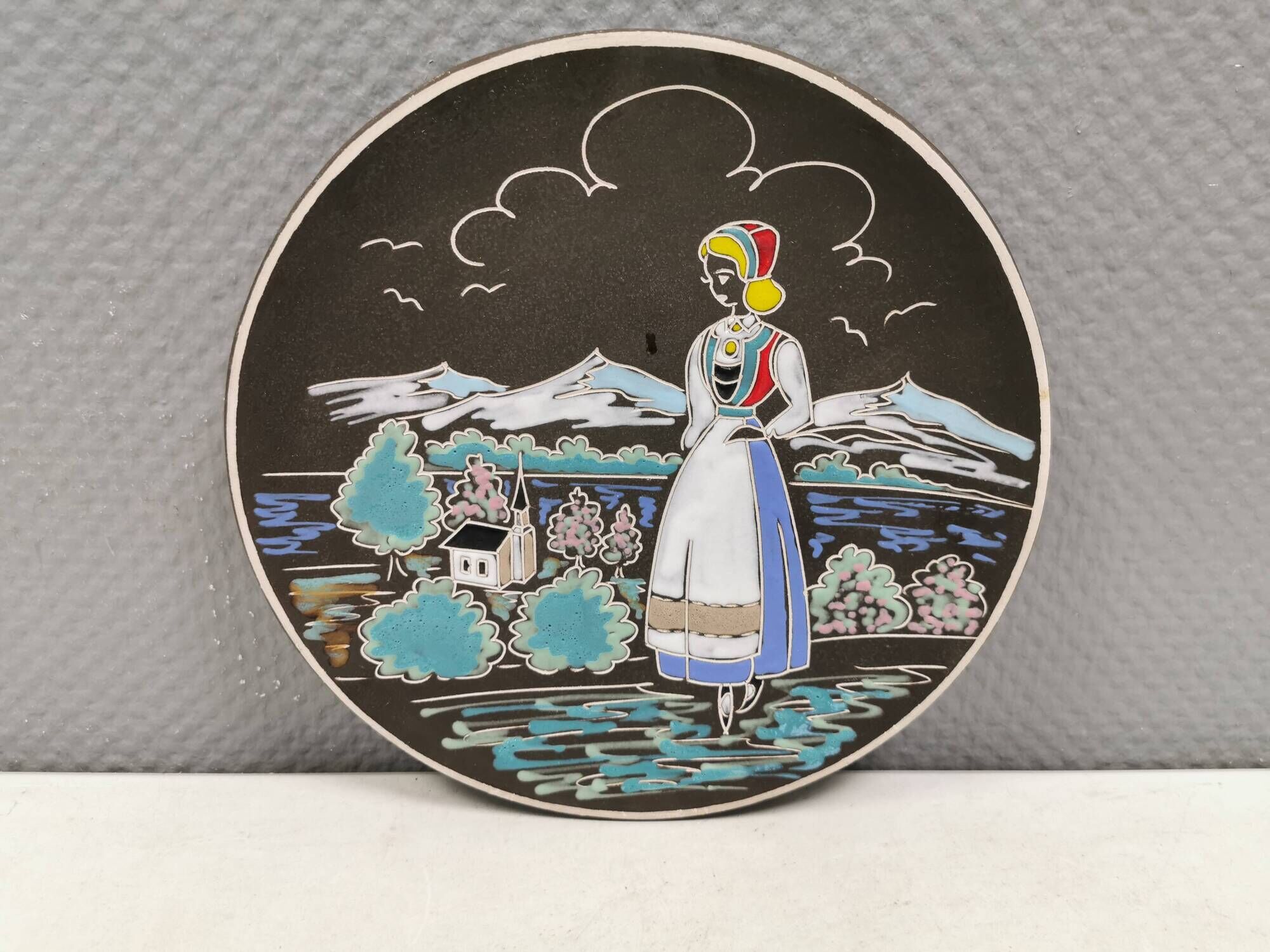 Ceramic Wall Plate by Arnold Wiig Factories (AWF) Norway 1950s