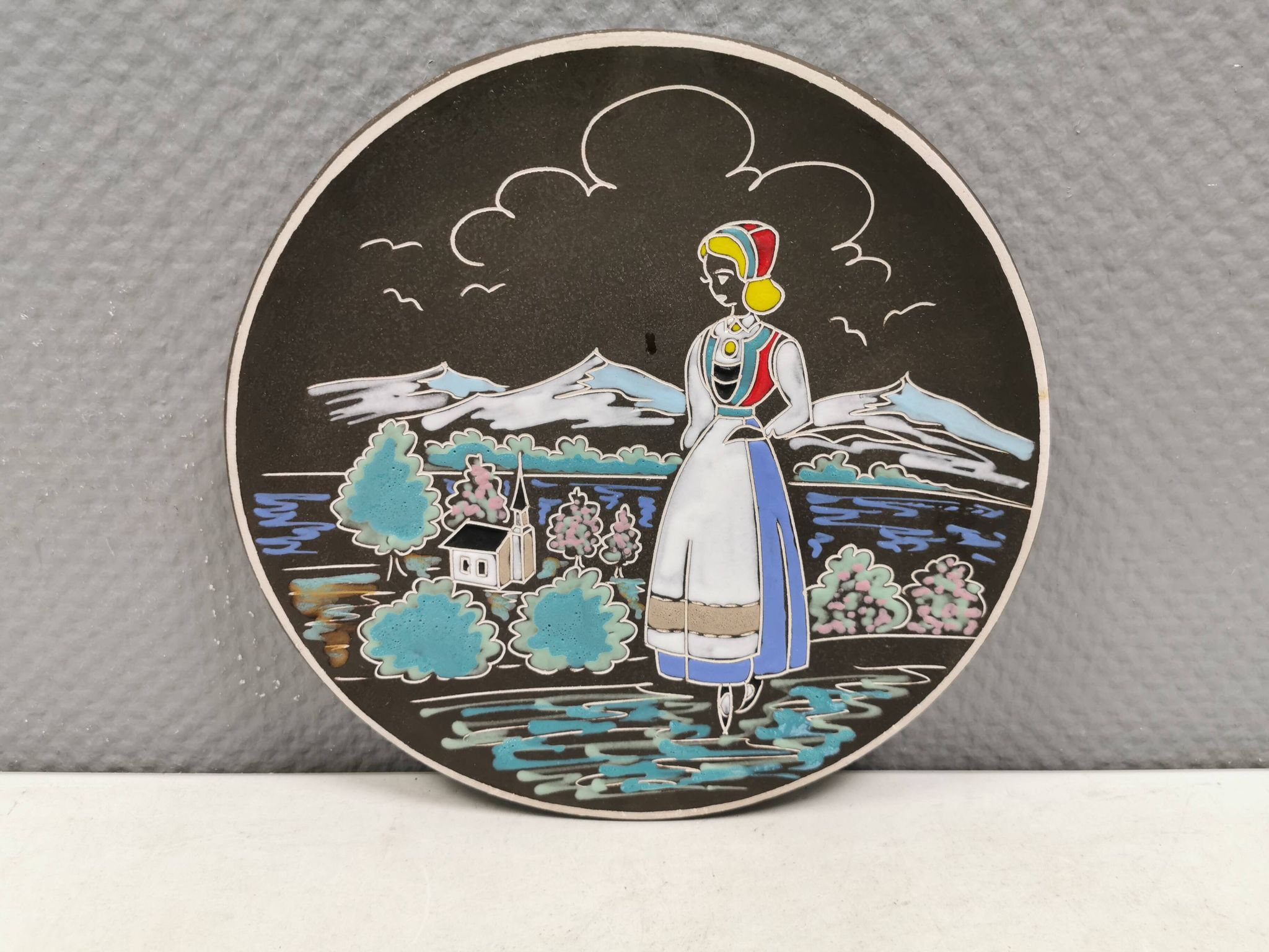 Ceramic Wall Plate by Arnold Wiig Factories (AWF) Norway 1950s