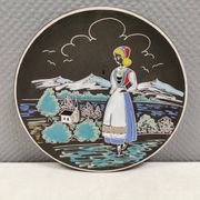 Ceramic Wall Plate by Arnold Wiig Factories (AWF) Norway 1950s