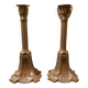 Pair of art deco pewter candlesticks.
