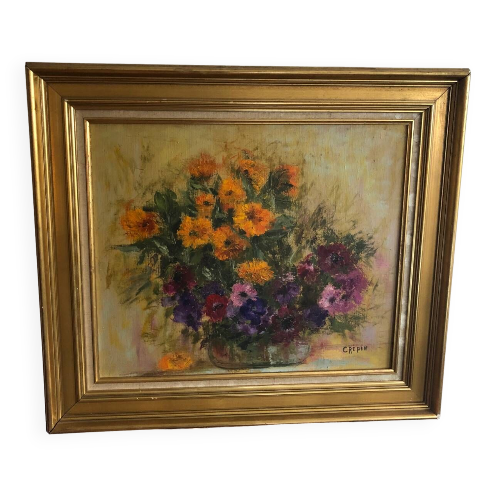 Painting Still life of flowers Oil on canvas