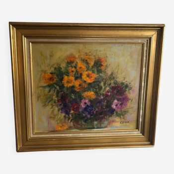 Tableau Nature morte fleurs Huile sur toile