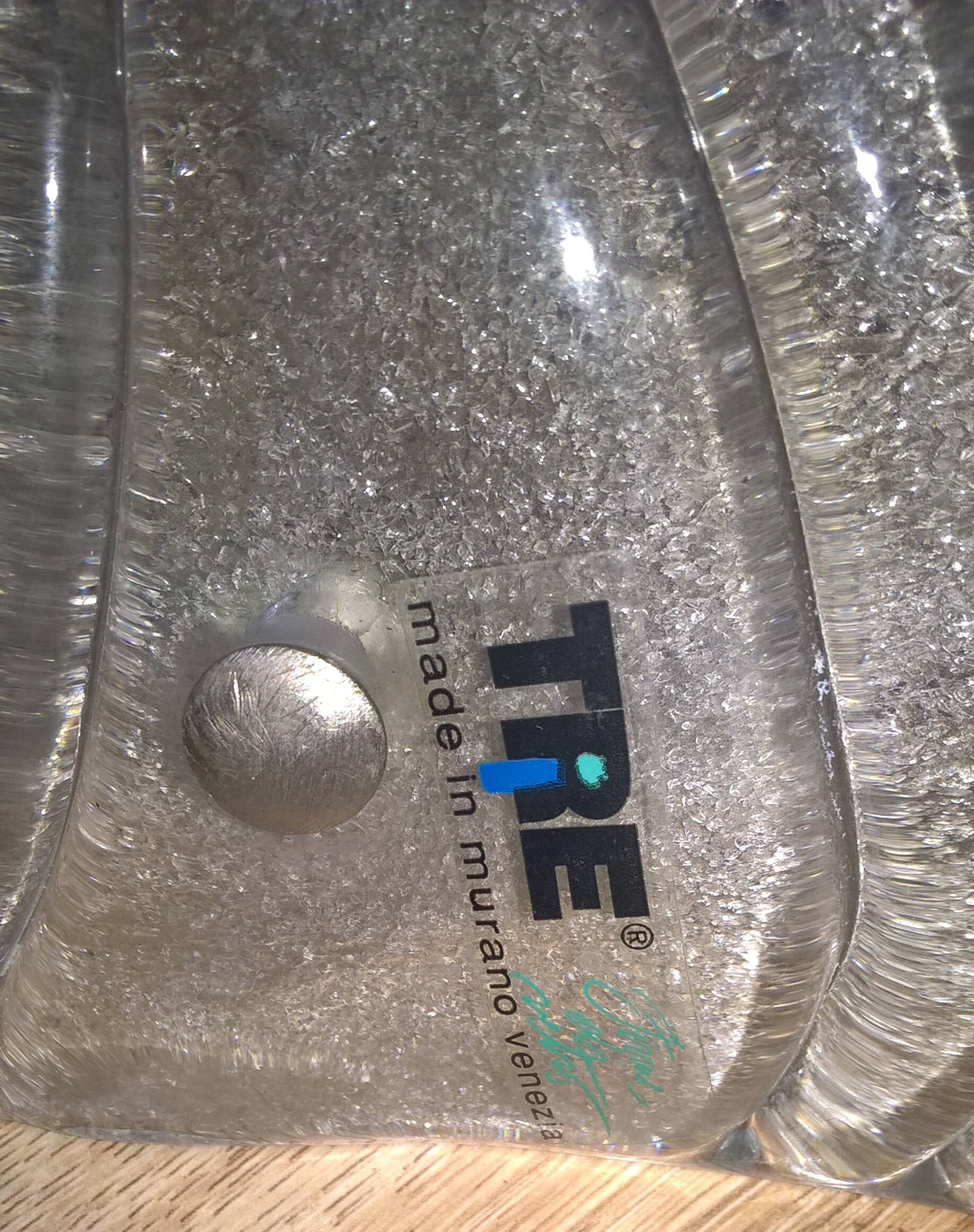 Vintage Murano glass wall lamp by TRE Venezia Italy 1980s