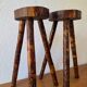 Brutalist wooden stools from the 60s