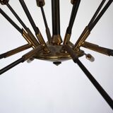 Rare Stilnovo 16-Arm Brass Sputnik Chandelier – 92 cm Diameter – Italy, 195