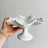 Openwork white porcelain fruit basket