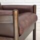 1970s, Scandinavian armchair, furniture leather, beech wood.