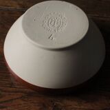 Vintage two-tone glazed stoneware salad bowl Digoin