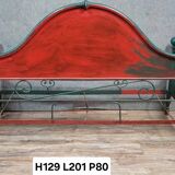 Rare Venetian Napoleon III period rest bench in cast iron and sheet metal