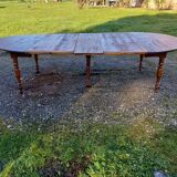 19th century walnut 6 leg table, opening