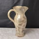 Vintage orangeade service in ceramic greige with decoration of a flower, 70s
