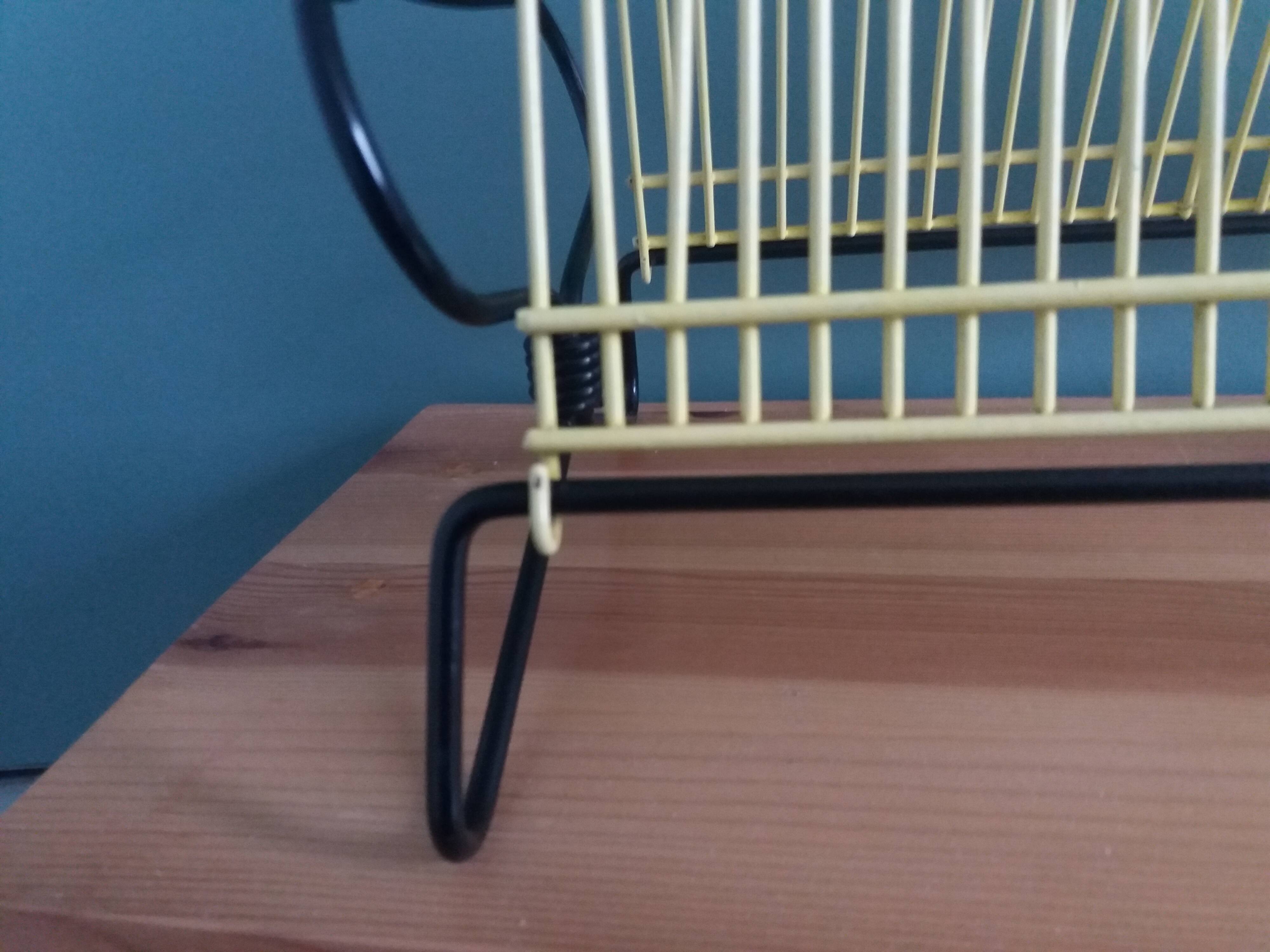 Porte vinyles range disques métal et scoubidou