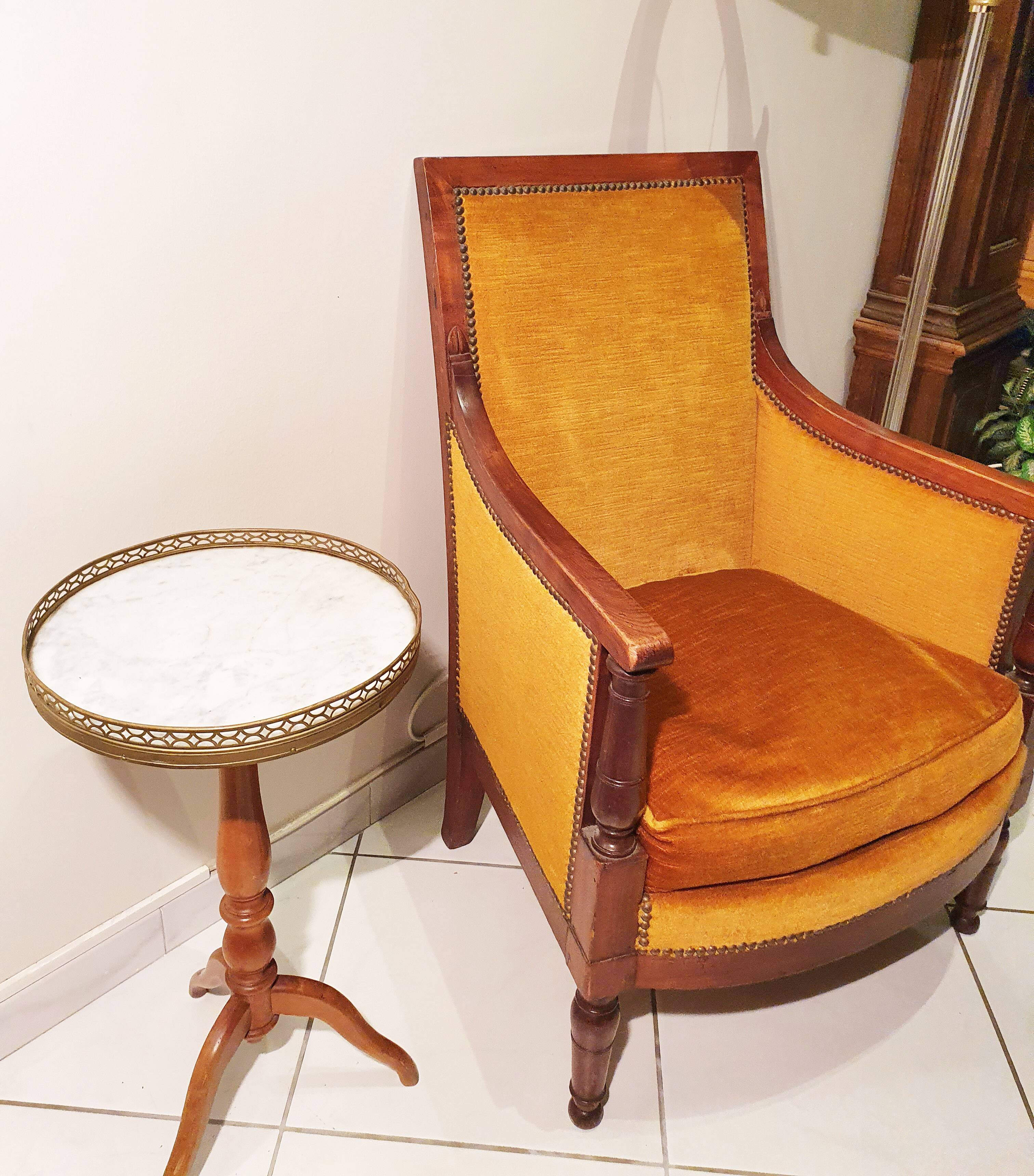 Armchair and footrest