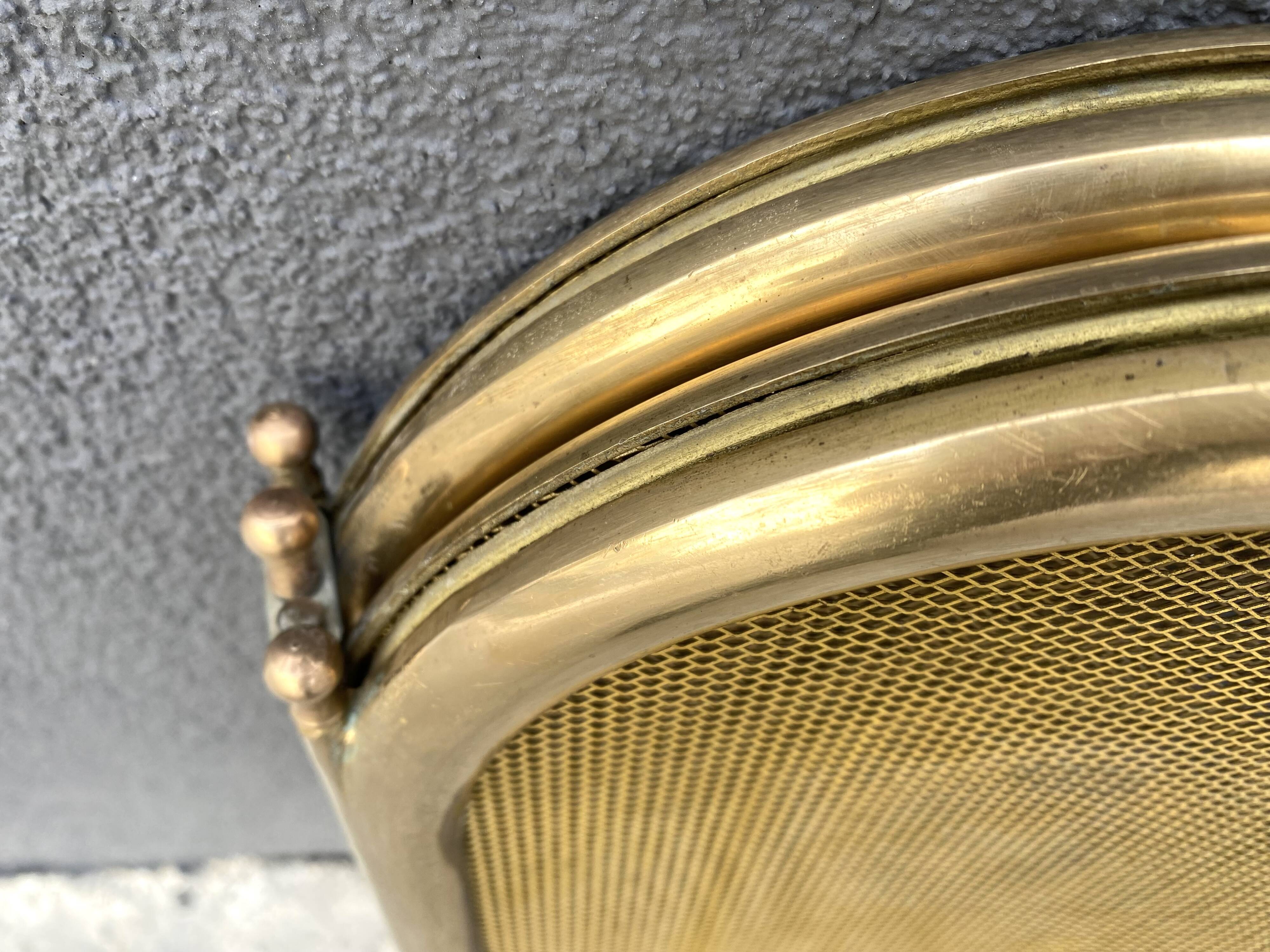 1950s brass fireplace screen