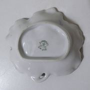 antique blue and gold leaf dish in Limoges porcelain