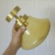 Amber Bubble Glass Ceiling Light, Brass Semi Flush Mount, Mushroom Lamp