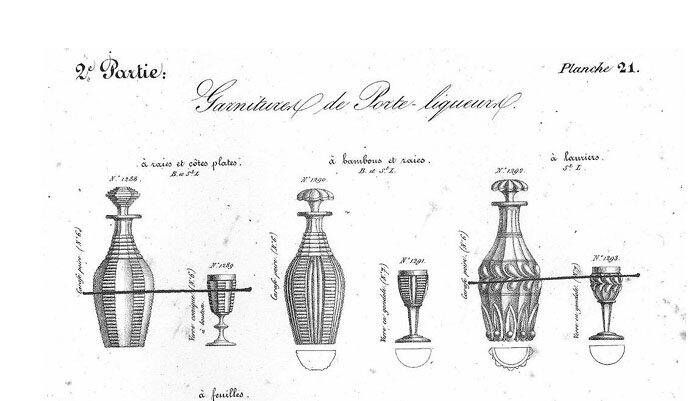Cut crystal liqueur carafe Laurier Saint-Louis 1840