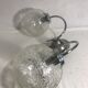 Apply double ball glass chrome metal stand 70s vintage