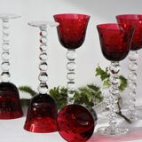 Set of 6 wine glasses from the Rhine Roemer St Louis Crystal model Bubbles