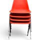 Set of 4 orange chairs designed by Robin Day for Hille.