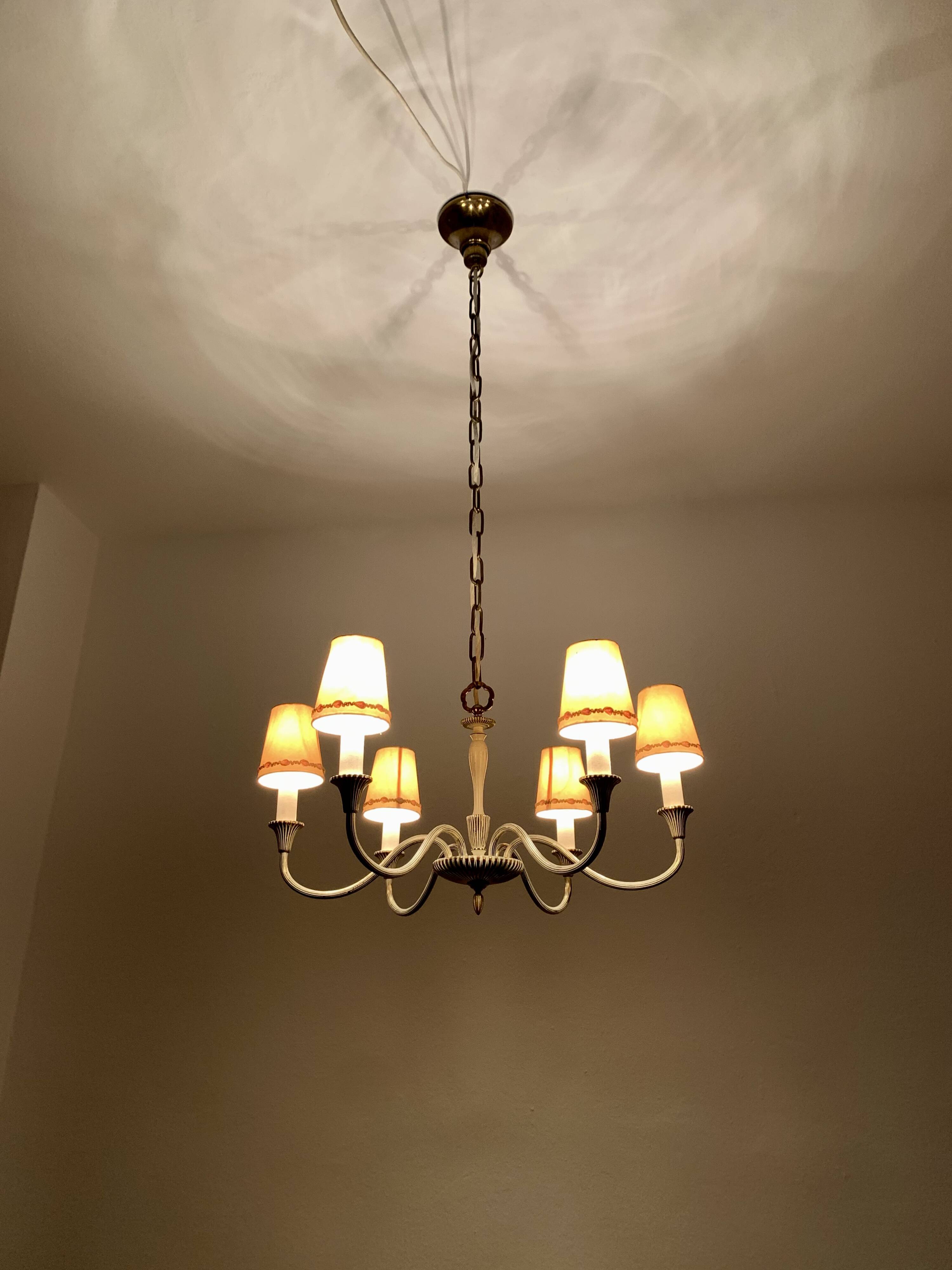 Brass Chandelier by Vereinigte Werkstätten München