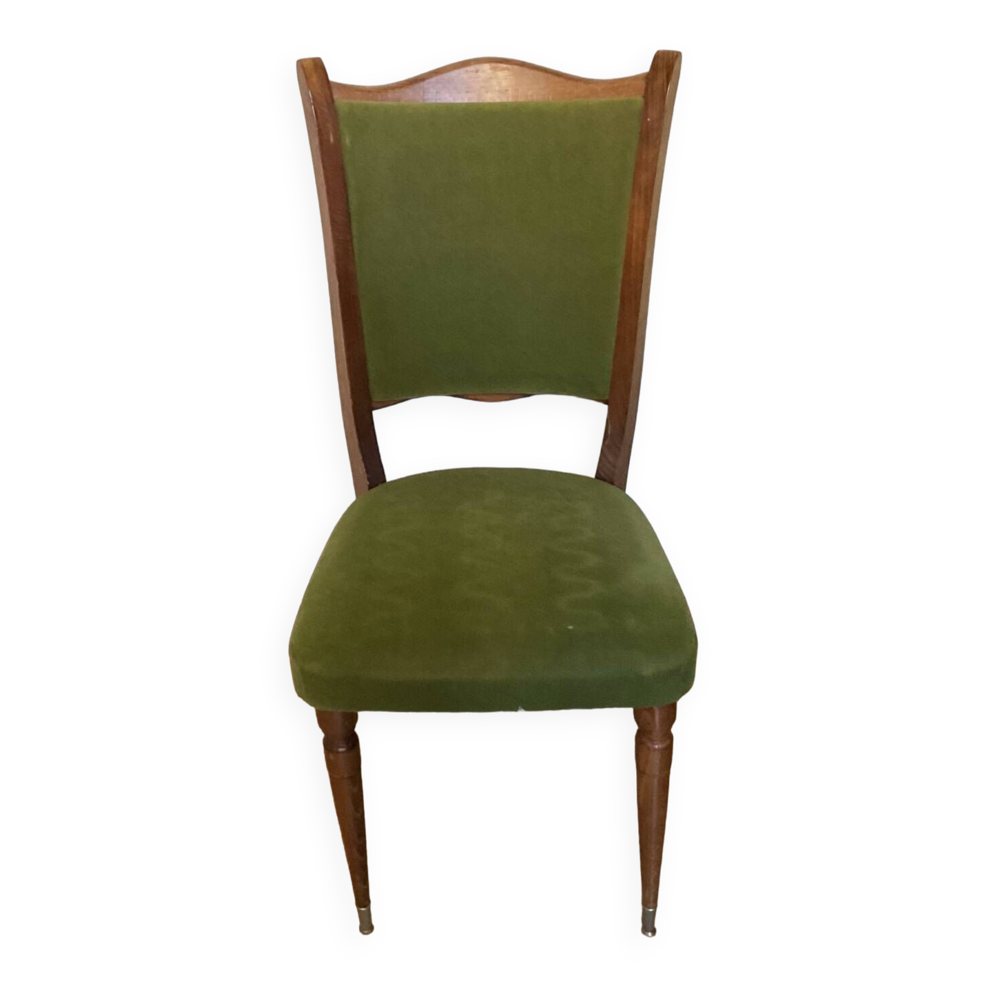 Vintage green velvet chair