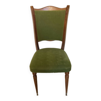 Vintage green velvet chair