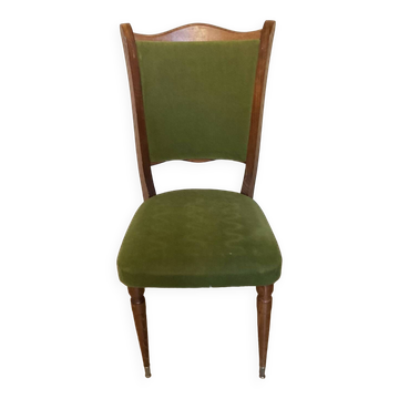 Vintage green velvet chair
