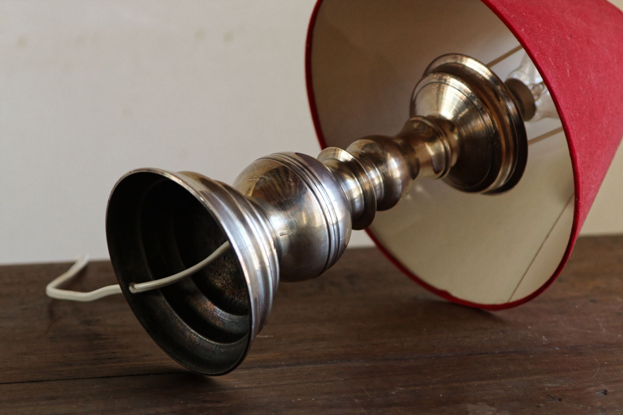 Silver metal lamp