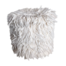 Pouf moumoutes vintage blanc